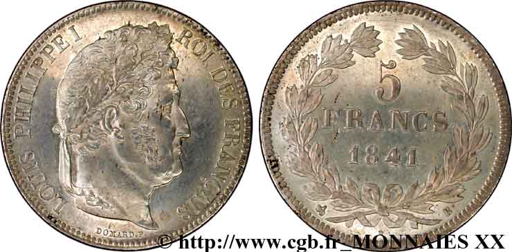 5 francs IIe type Domard 1841 Rouen F.324/91 SUP 