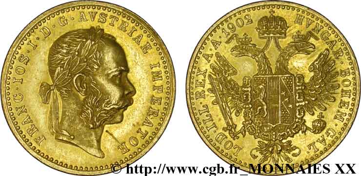 AUTRICHE - FRANÇOIS-JOSEPH Ier 1 ducat en or 1902 Vienne VZ 