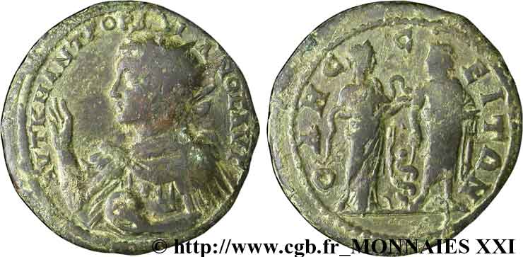 GORDIEN III Médaillon de bronze ou Decassaria ou Dodecassaria TTB