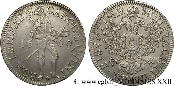 TOWN OF BESANCON - COINAGE STRUCK IN THE NAME OF CHARLES V Daldre AU/XF