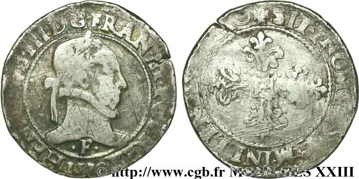 HENRY III Franc au col plat 1579 Angers VF