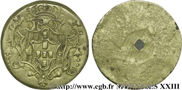 PORTUGAL (ROYAUME DE) ET BRÉSIL - JEAN V Poids monétaire pour les pièces d’or de 6.400 reis du Brésil n.d.  XF