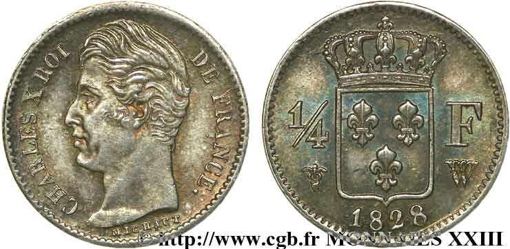 1/4 franc Charles X 1828 Lille F.164/28 SUP 