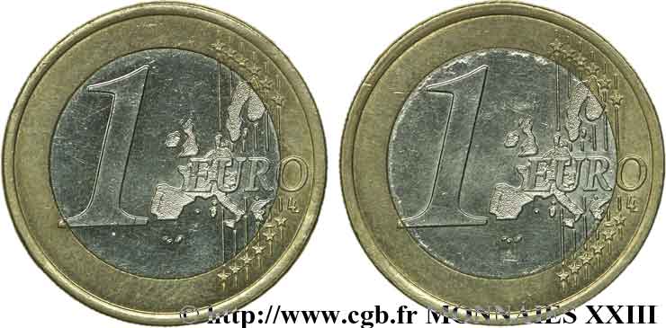 EUROPEAN CENTRAL BANK 1 euro, double face commune n.d. MS