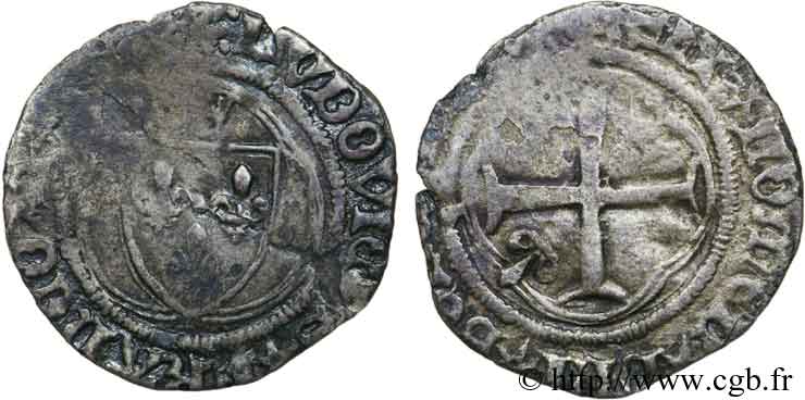 LOUIS XII  Sizain ou petit blanc à la couronne 25/04/1498 Rouen BC