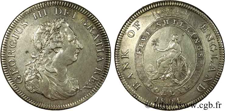 GROSSBRITANIEN - GEORG III. Dollar ou 5 schillings 1804 Londres SS 