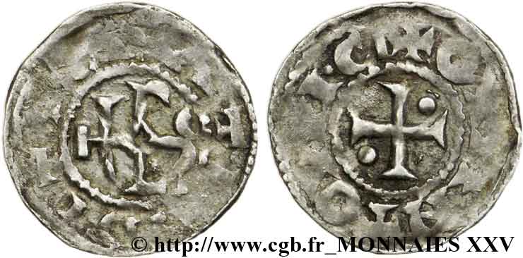 QUENTOVIC - COINAGE IMMOBILIZED IN THE NAME OF CHARLES THE BALD Obole VF/VF