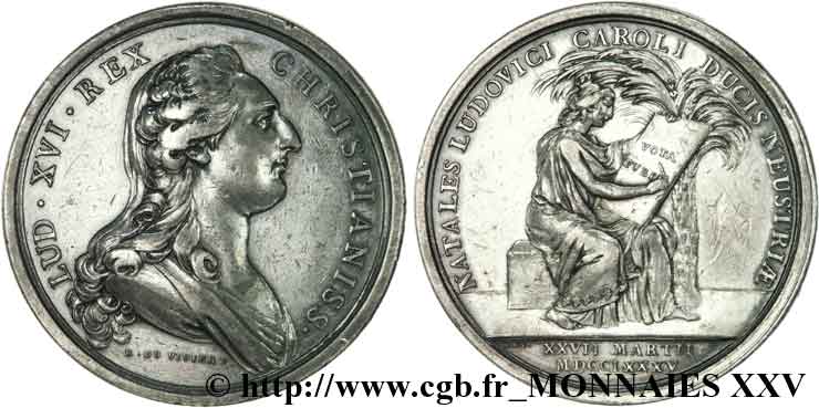 LOUIS XVII Médaille AR 42, Naissance du duc de Normandie (Louis XVII) AU