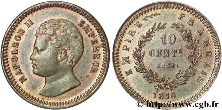 10 centimes, essai en bronze 1816   VG.2412  AU 