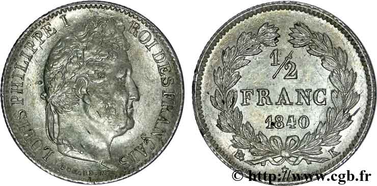 1/2 franc Louis-Philippe 1840 Bordeaux F.182/86 MBC 
