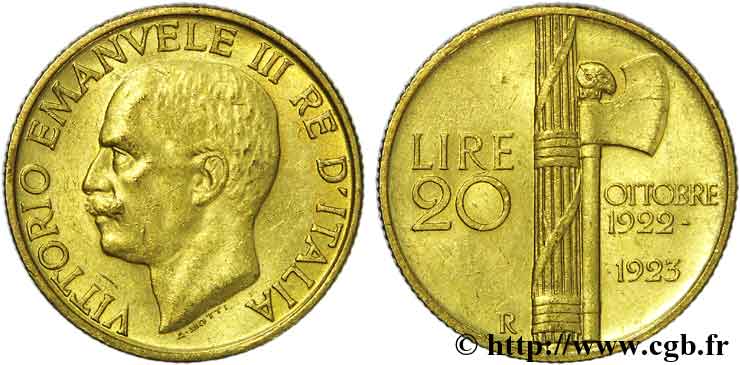 ITALIE - ROYAUME D ITALIE - VICTOR-EMMANUEL III 20 lires, premier anniversaire de la marche sur Rome 1923 Rome SUP 
