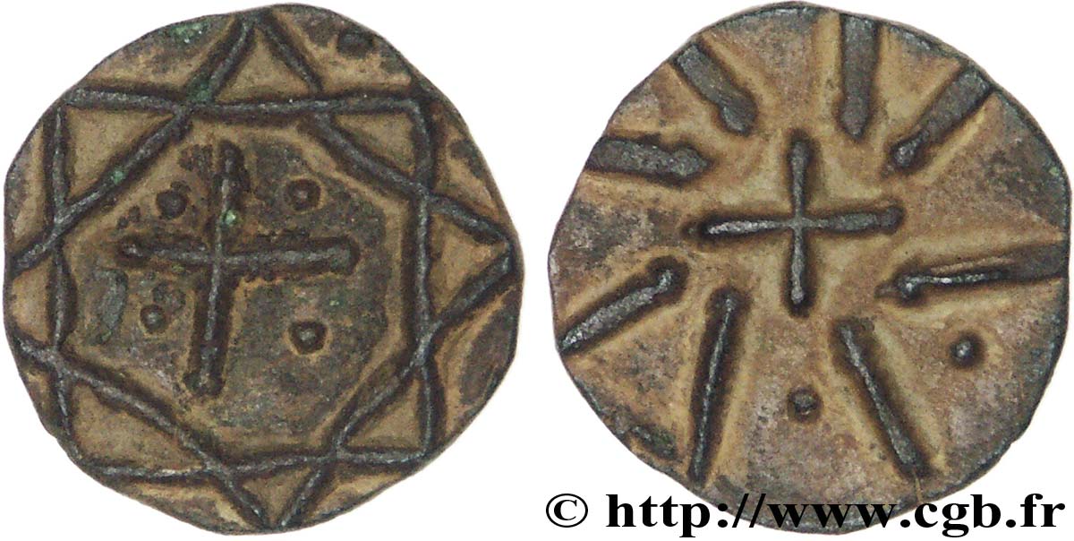 MONETE DI MERVINGI - INCERTI Bronze (?) au type à l étoile de David AU