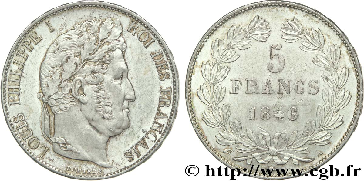 5 francs, IIIe type Domard 1846 Paris F.325/10 SUP 