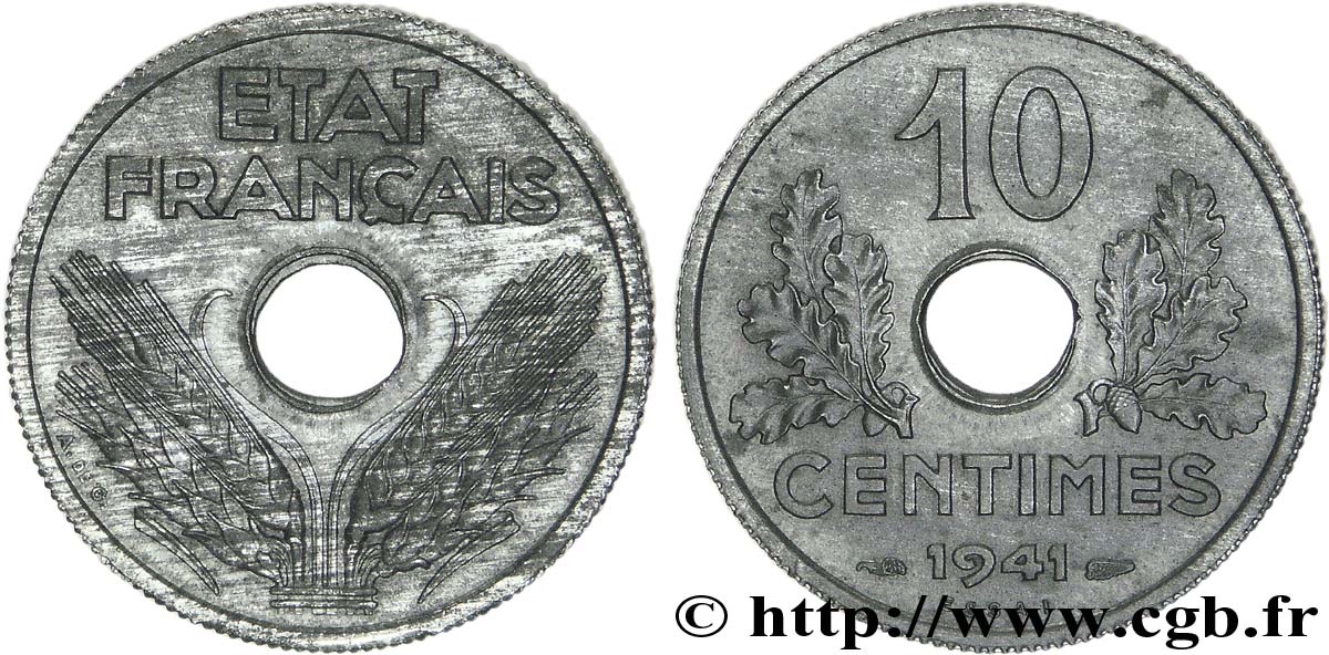 Essai de 10 centimes, grand module 1941 Paris F.141/1 AU