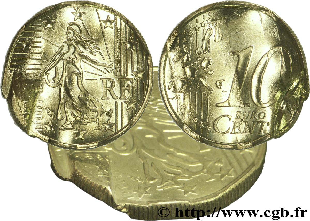 BANCO CENTRAL EUROPEO 10 centimes d’euro, premier type avec tranche aux cannelures fines 1999 SC