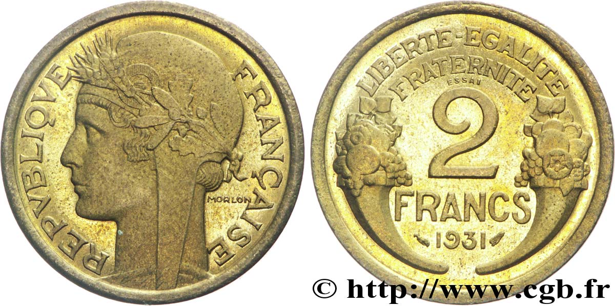 Essai de 2 francs Morlon 1931 Paris F.268/1 MS 