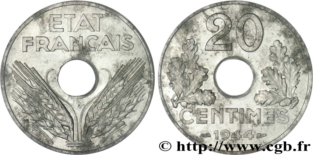 20 centimes fer 1944 Paris F.154/3 SPL 