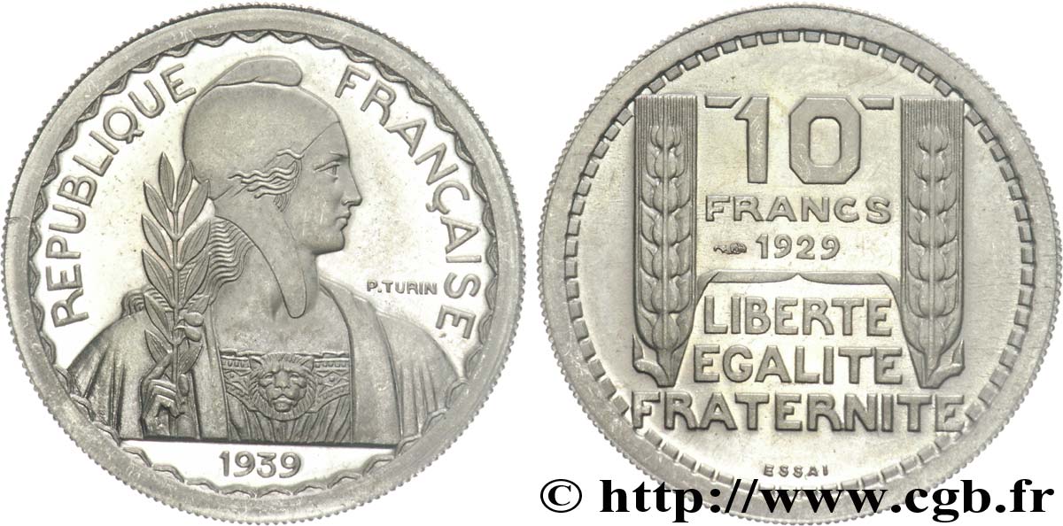 Préparation de la 10 francs Pétain, moyen module, listel large, 26 mm, 6,5 g - Essai n.d. Paris Maz.2606 e MS