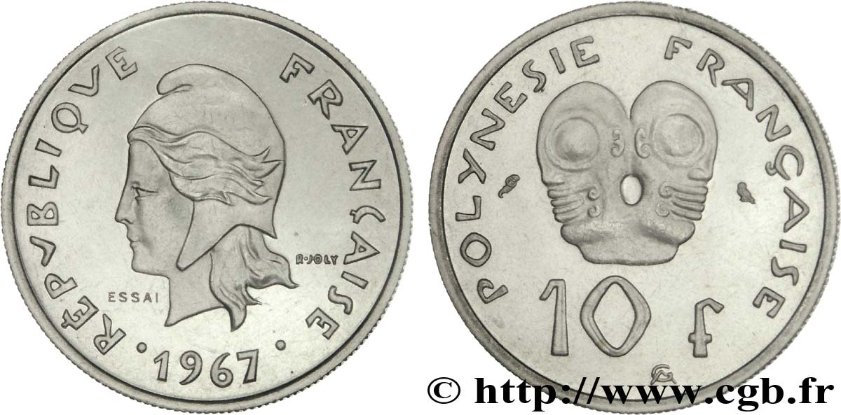 POLINESIA FRANCESE Essai de 10 francs 1967 Paris MS 