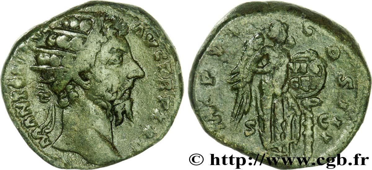 MARCUS AURELIUS Dupondius, (MB, Æ 24) XF