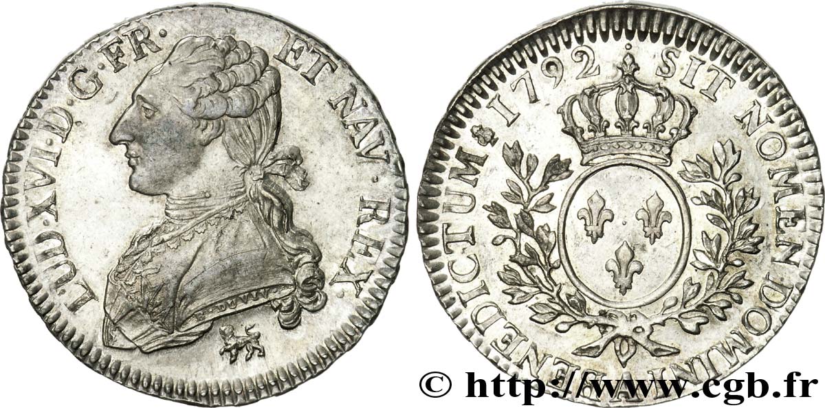 LOUIS XVI (MONARQUE CONSTITUTIONNEL) Demi-écu dit aux branches d olivier 1792 Paris SUP/SPL