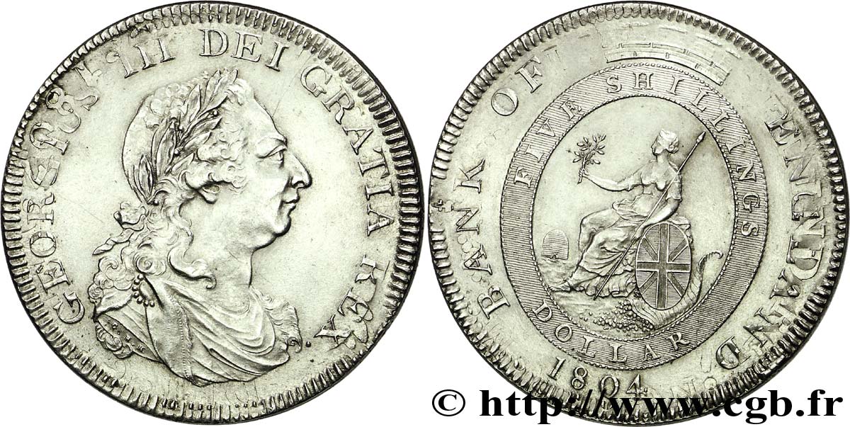 GRANDE-BRETAGNE - GEORGES III Dollar ou 5 schillings 1804 Londres SUP 