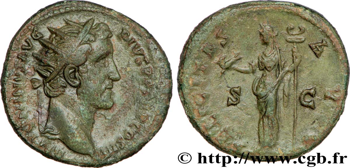 ANTONINUS PIUS Dupondius (MB, Æ 26) XF
