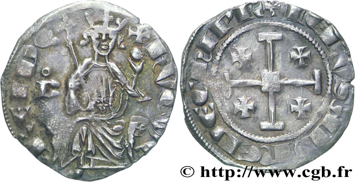 KINGDOM OF CYPRUS - HUGUES IV OF LUSIGNAN Gros n.d. Paphos ? XF/VF