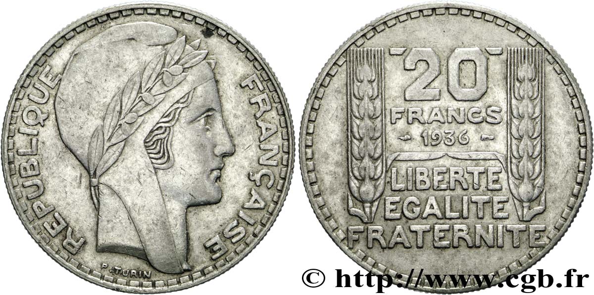 20 francs Turin 1936 Paris F.400/7 TTB 