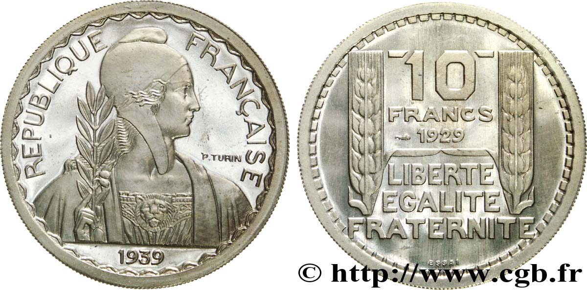 Préparation de la 20 francs Pétain, grand module, listel large, 31 mm, 11 g - Essai n.d. Paris Maz.2606 b SPL 