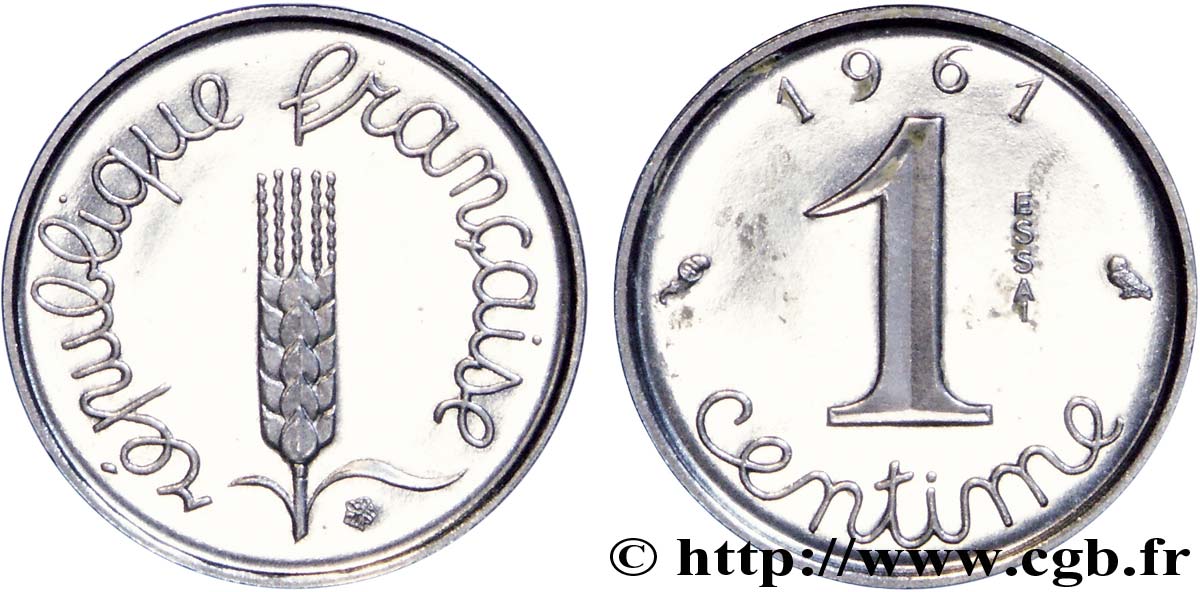 Essai de 1 centime Épi 1961 Paris F.106/3 SPL