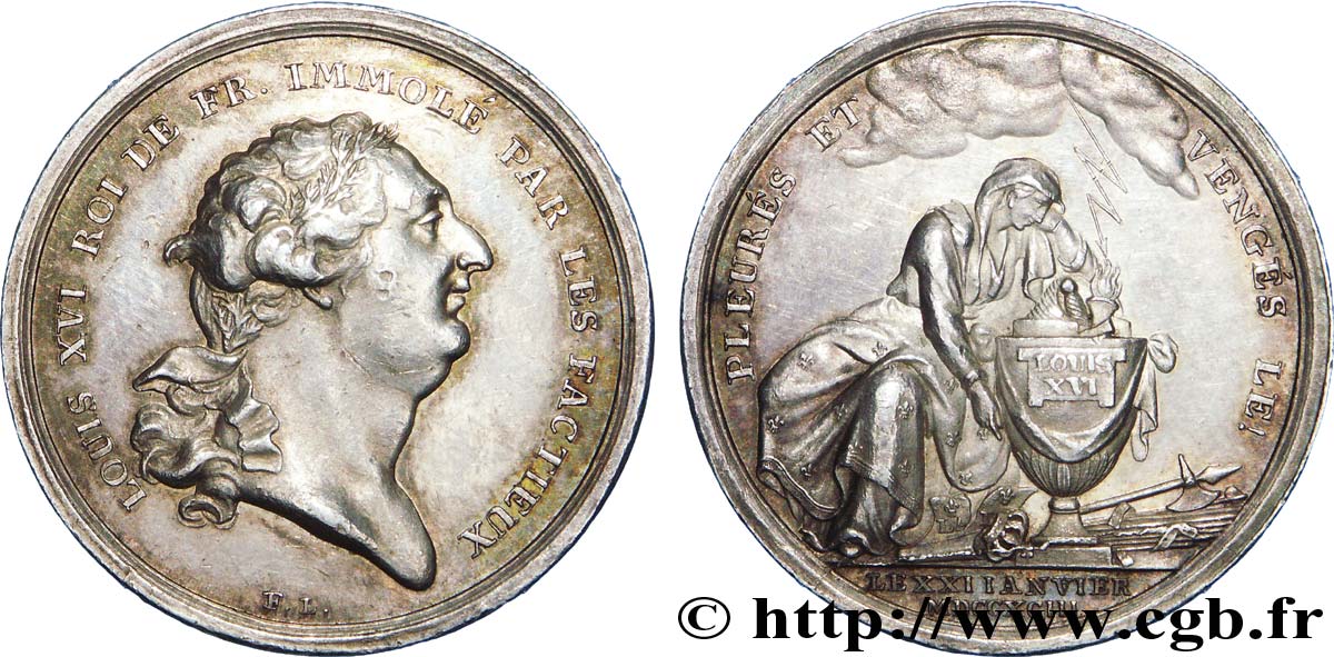 LOUIS XVI Jeton AR 30, dénonçant la mort du roi le 21 janvier 1793 VZ