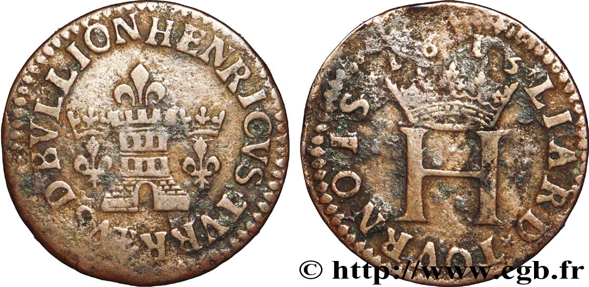 ARDENNES - PRINCIPAUTÉ DE SEDAN - HENRI DE LA TOUR D AUVERGNE Liard tournois, type 7 (légende latine) TB+