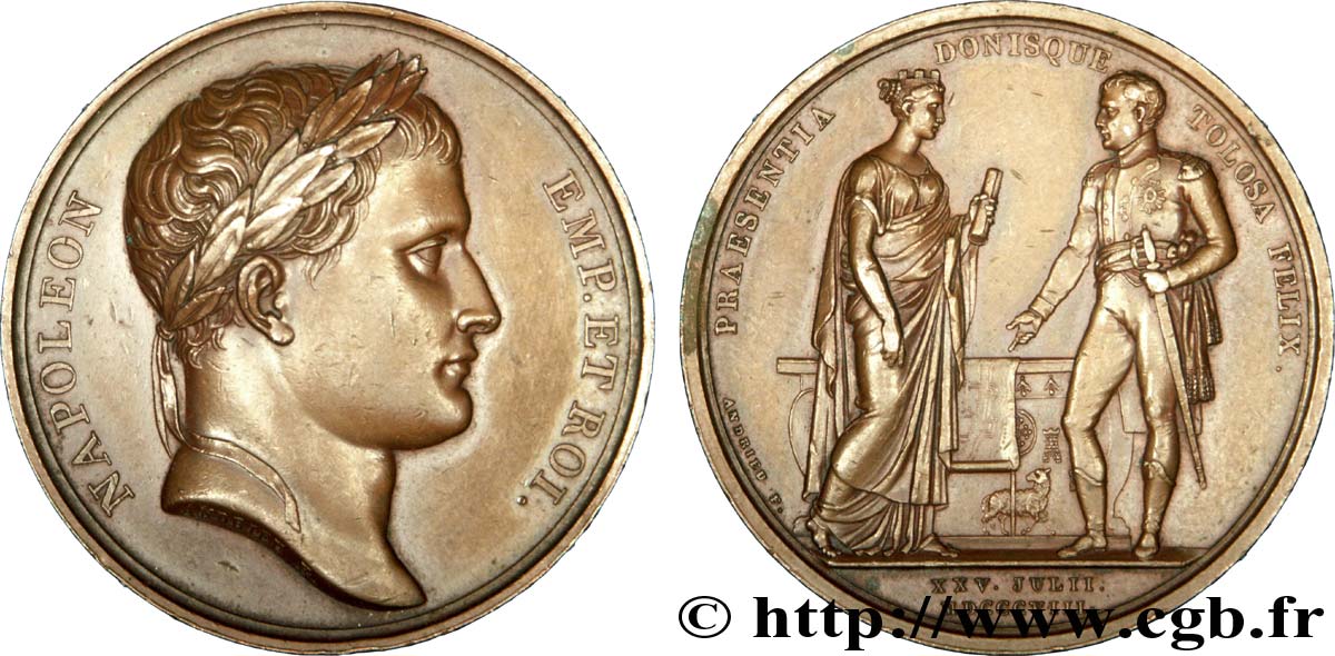 PREMIER EMPIRE / FIRST FRENCH EMPIRE Médaille BR 40, Visite de Napoléon à Toulouse AU