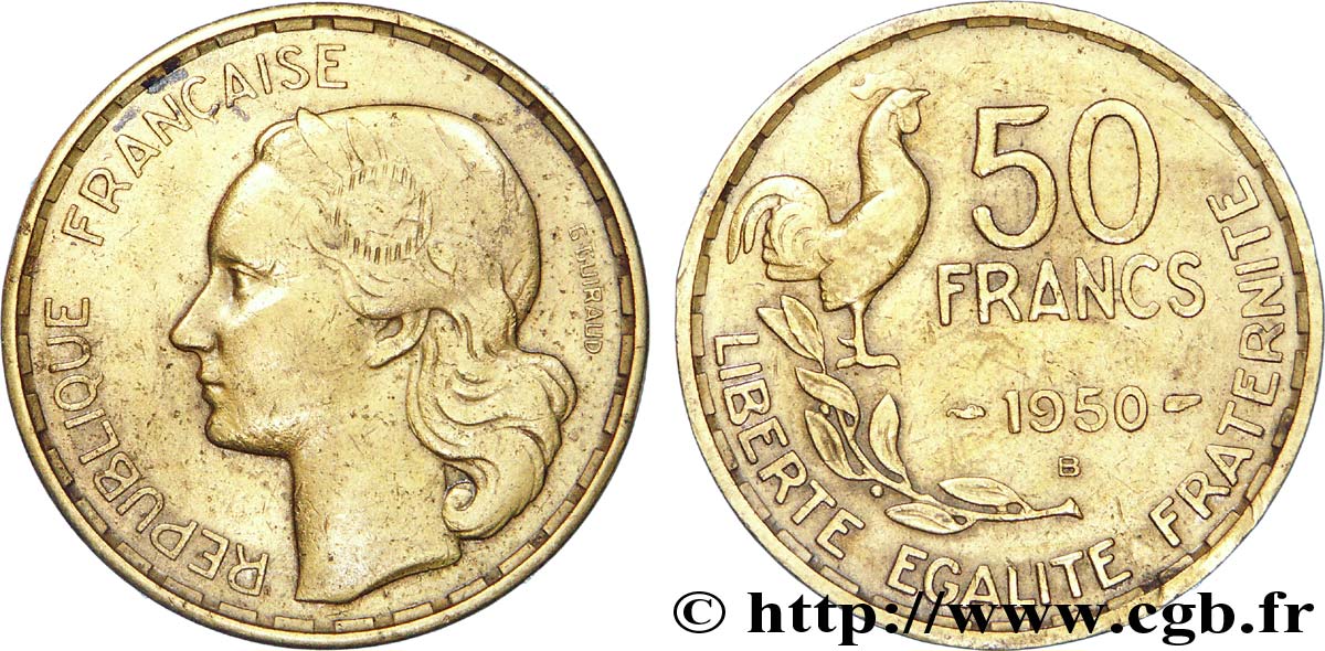 50 francs Guiraud 1950 Beaumont-Le-Roger F.425/4 TTB 