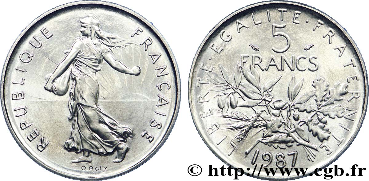 5 francs Semeuse, nickel 1987 Pessac F.341/19 MS