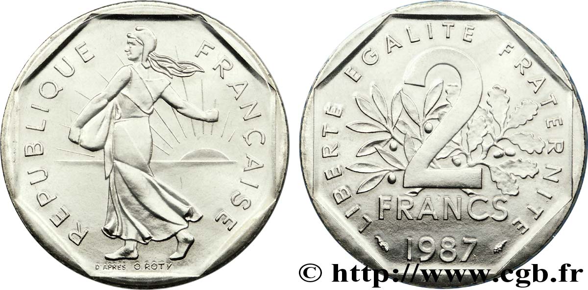 2 francs Semeuse, nickel 1987 Pessac F.272/11 FDC