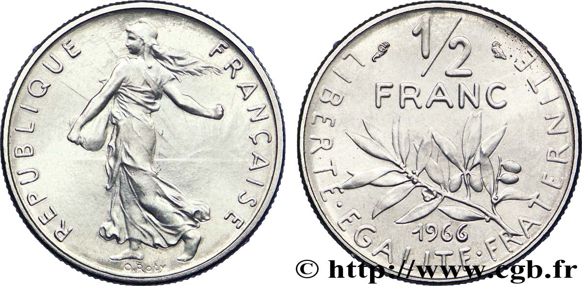 1/2 franc Semeuse 1966 Paris F.198/5 FDC