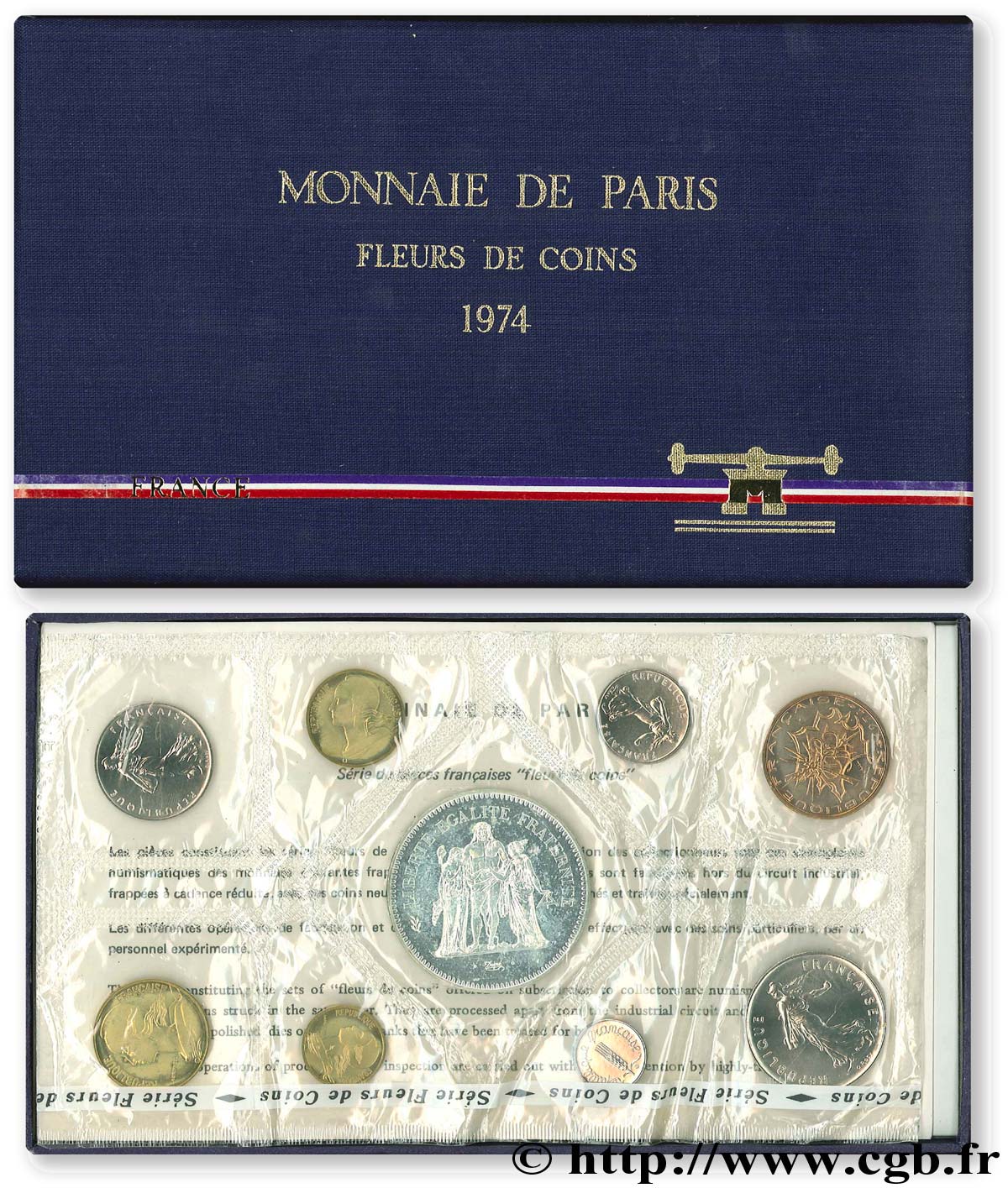 Boîte Fleur de Coins 1974  F.5000 16 MS 