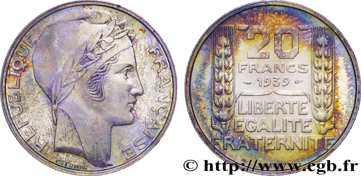 Essai de 20 francs Turin, poids lourd 1939 Paris G.853 MS