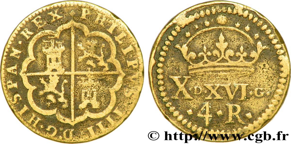 SPAIN (KINGDOM OF) - MONETARY WEIGHT - PHILIP IV OF SPAIN Poids monétaire pour la pièce de quatre réaux n.d.  VF