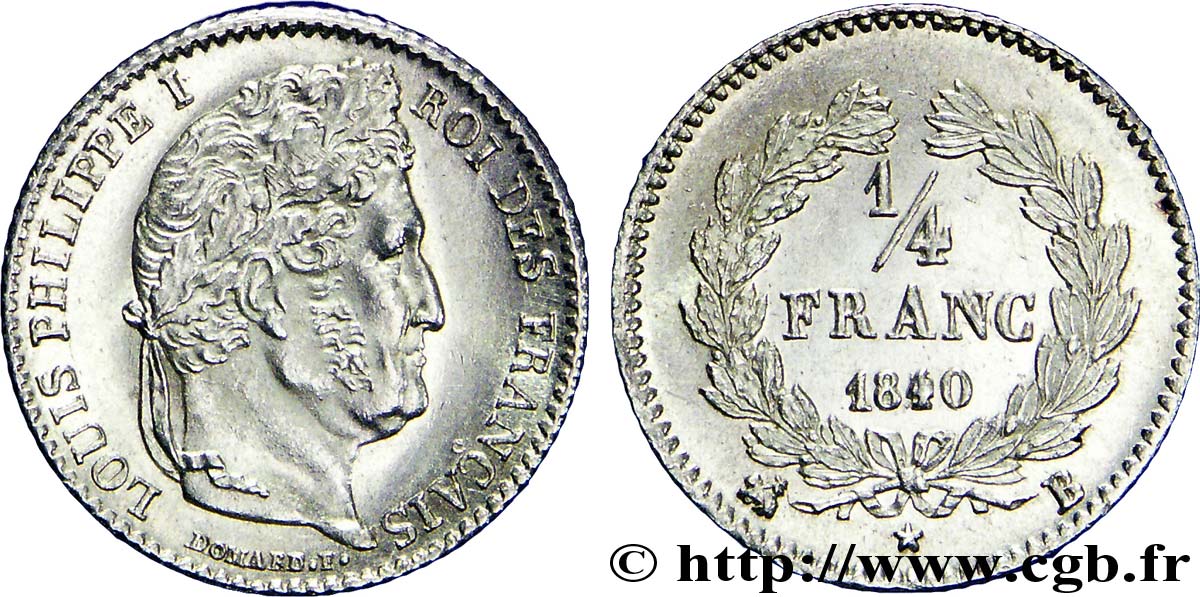 1/4 franc Louis-Philippe 1840 Rouen F.166/81 AU 