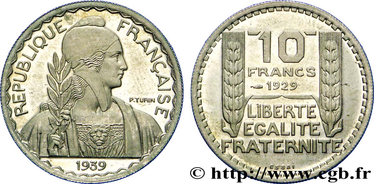 Préparation de la 10 francs Pétain, moyen module, 25 mm, 6 g - Essai n.d.  Maz.2606 e SPL 
