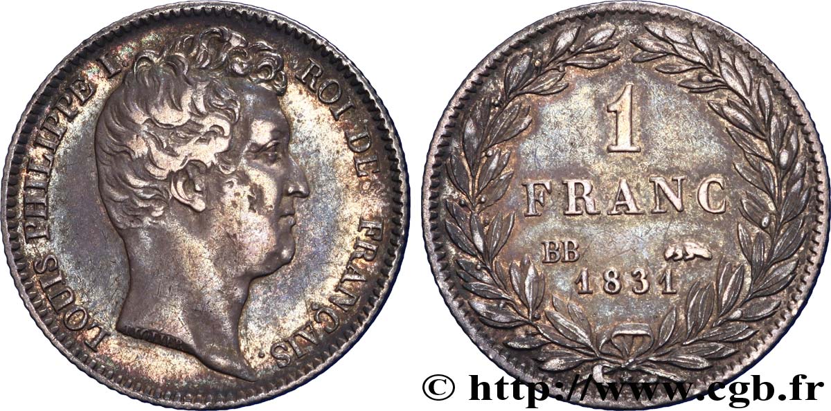 1 franc Louis-Philippe, tête nue 1831 Strasbourg F.209/3 TTB 