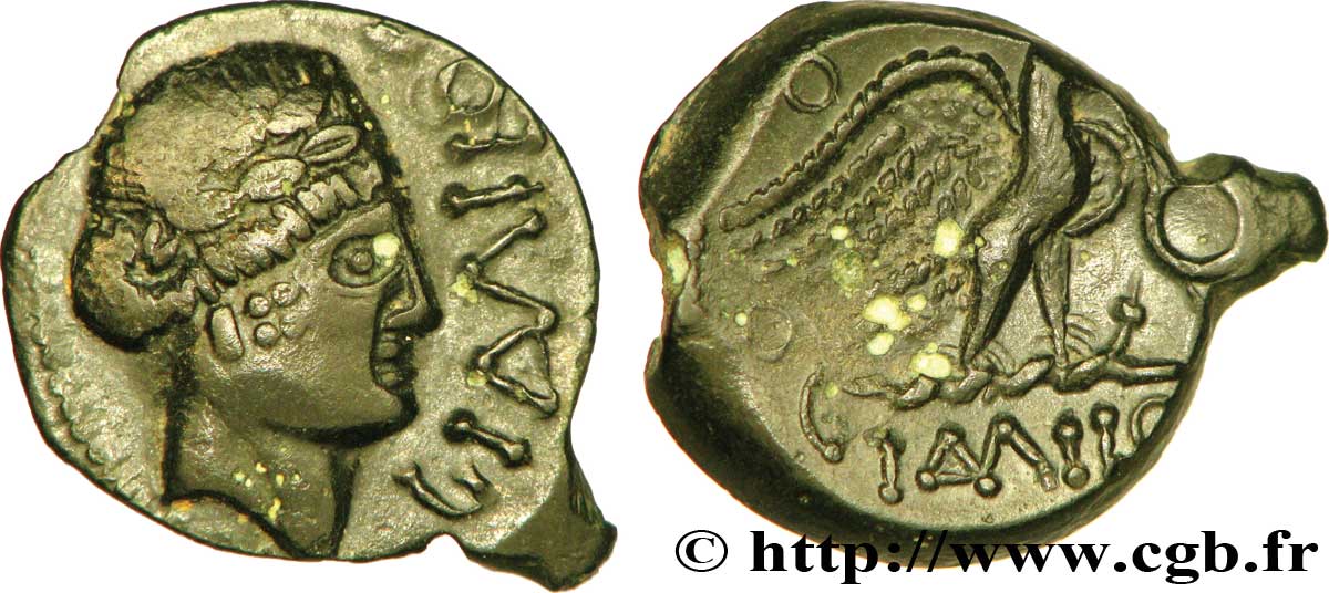 GALLIEN - SENONES (Region die Sens) Bronze GIAMILOS à la tête laurée VZ