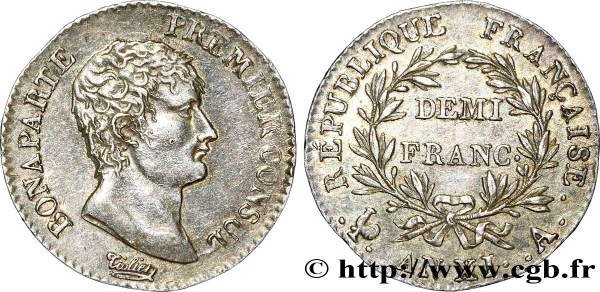 Demi-franc Bonaparte Premier Consul 1803 Paris F.173/1 SPL 