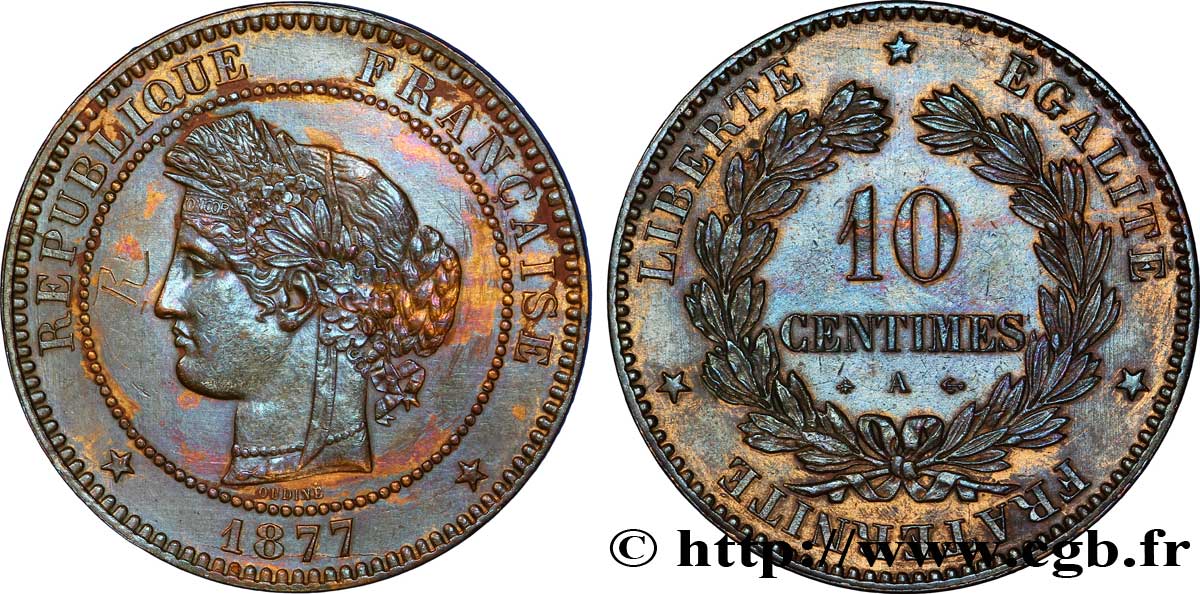 10 centimes Cérès 1877 Paris F.135/18 AU