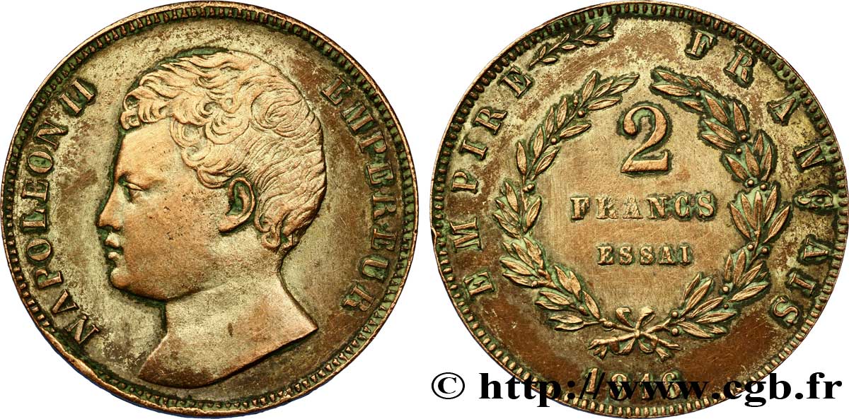 Essai en bronze de 2 francs 1816  VG.2405  SUP 