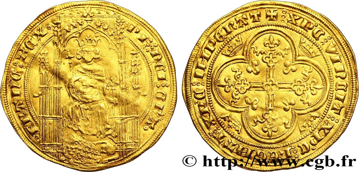 PHILIP VI OF VALOIS Lion d’or n.d.  XF/AU