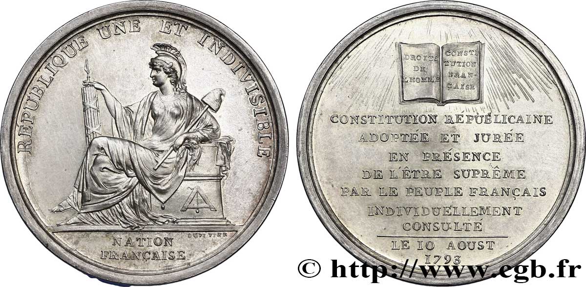 LA CONVENTION Médaille 1793 Paris SUP